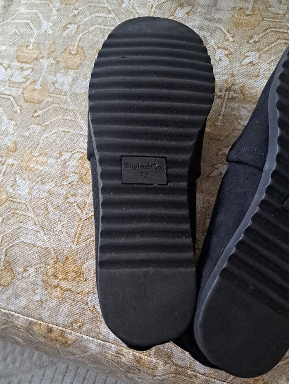 Style & Co. Black Suede-Look Slip-On Flats - Picture 5 of 6